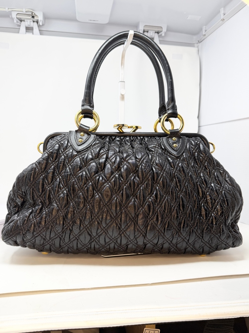 Marc Jacobs Rare Vintage Black Quilted Leather Stam Bag Classic Full Size - Picture 3 of 17